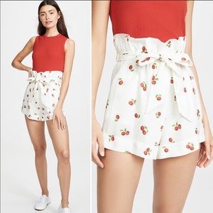NWT FARM Rio Mini Pitanga Cherry Paper Bag Shorts